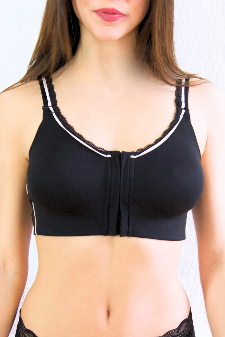 Kompressions-BH nach Brust-OP – POPPY Post-OP BH schlicht | Embody – Schwarz